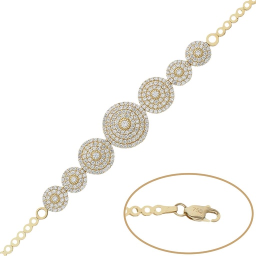 [PU778] PULSERA ORO 18KL CIRCONITAS