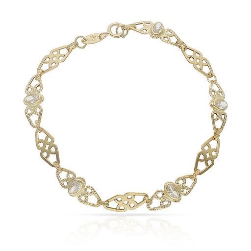[PU960] PULSERA ORO 18KL CIRCONITAS TROQUELADA