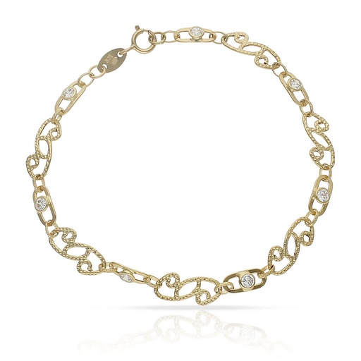 [PU964] PULSERA ORO 18KL TROQUELADA CIRCONITA