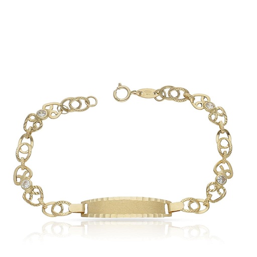 [PU971] PULSERA ORO 18KL TROQUELADA CIRCONITAS