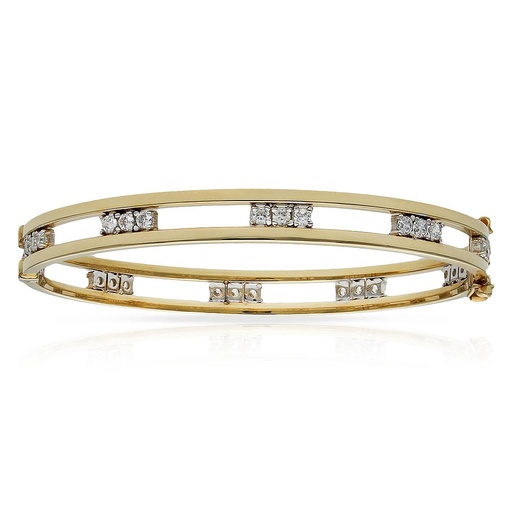 [PU976] BRAZALETE ORO 18KL BICOLOR CIRCONITAS