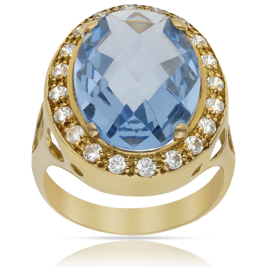 SORTIJA ORO 18KL - PIEDRA AZUL