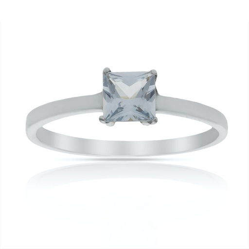 SORTIJA ORO BLANCO 18KL - PIEDRA AZUL