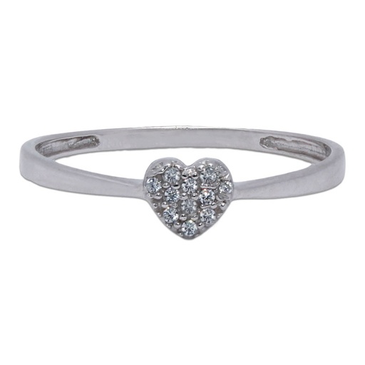 SORTIJA CORAZON ORO BLANCO 18KL 