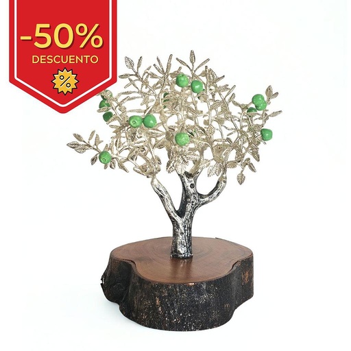 [703] MANZANO PLATEADO Y ESMALTADO - 18X21CM