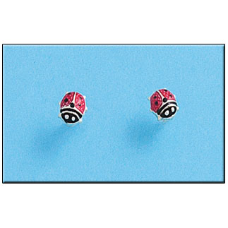 [AG1206] PENDIENTE PLATA 925MM MARIQUITA PEQUEÑA