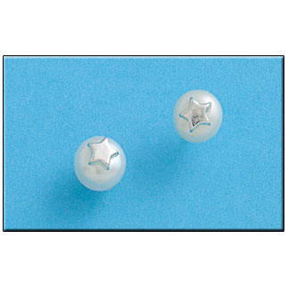 [AG1210] PENDIENTE PLATA 925MM ESTRELLA PERLA