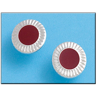 [AG1240] PENDIENTE PLATA 925MM CIRCULO ROJO - 15MM