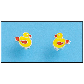 [AG1285] PENDIENTE PLATA 925MM POLLITO ESMALTADO