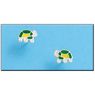 [AG1286] PENDIENTE PLATA 925MM TORTUGA ESMALTADA
