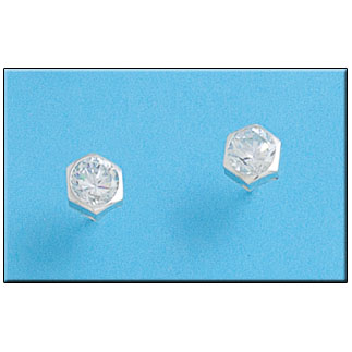 [AG1299] PENDIENTE PLATA 925MM HEXAGONAL GRANDE