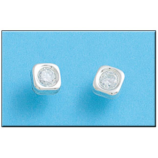 [AG1305] PENDIENTE PLATA 925MM CUADRADO GRANDE