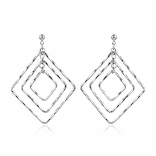 [AG1347] PENDIENTES ROMBOS PLATA 925MM
