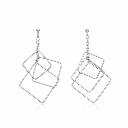 [AG1348] PENDIENTES ROMBOS PLATA 925MM