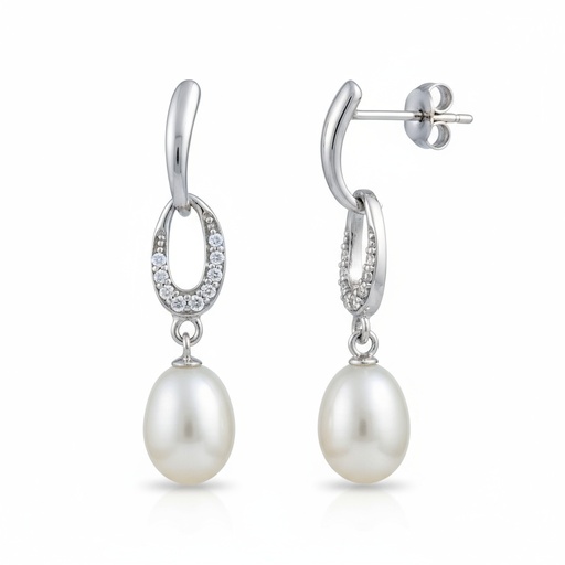 [AG1361] PENDIENTES PLATA 925MM PERLAS CULTIVADA