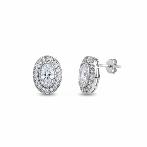 [AG1383] PENDIENTES PLATA 925MM OVALADO CIRCONITAS