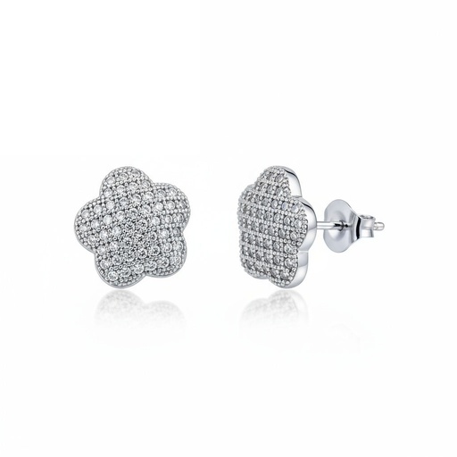 [AG1385] PENDIENTES FLOR CIRCONITAS PLATA 925MM