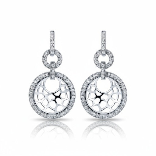 [AG1403] PENDIENTES PLATA 925MM CIRCULO CIRCONITAS