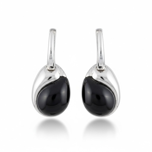 [AG1408] PENDIENTES PLATA 925MM OJO DE AGUILA NEGRO