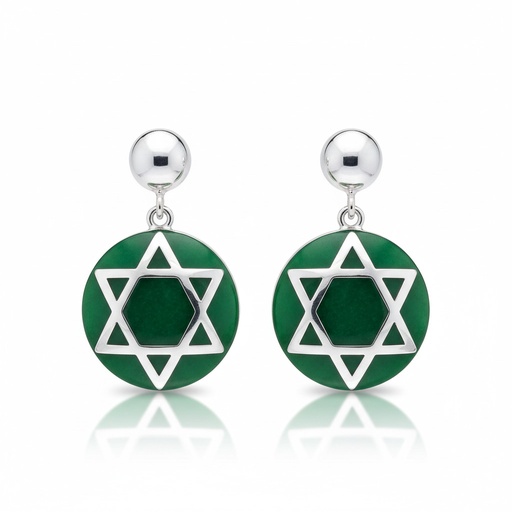 [AG1426] PENDIENTES PLATA 925MM RESINA VERDE