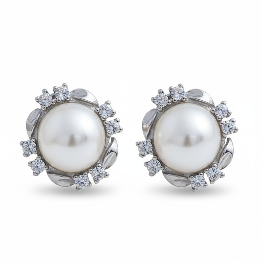 [AG1446] PENDIENTE PLATA 925MM PERLA CHINA - 12MM