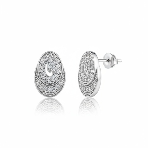 [AG1539] PENDIENTES PLATA 925MM OVALADO CIRCONITAS