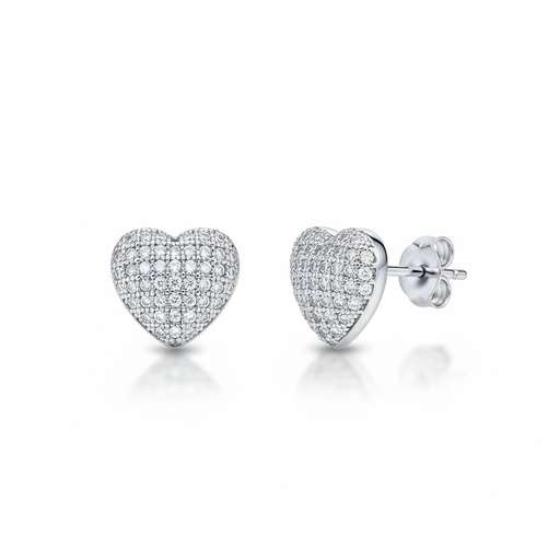 [AG1572] PENDIENTES CORAZON CIRCONITA PLATA 925MM 