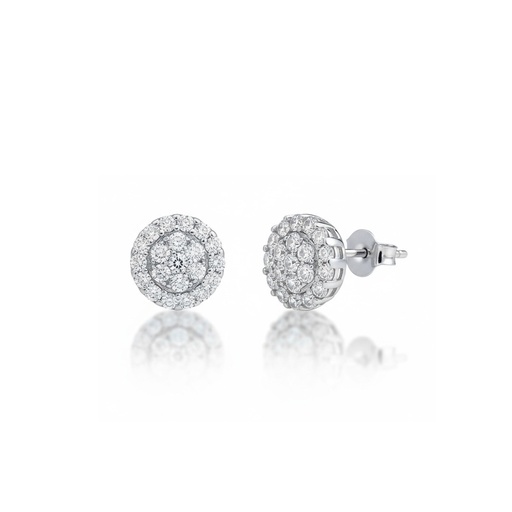 [AG1591] PENDIENTES REDONDO CIRCONITAS PLATA 925MM