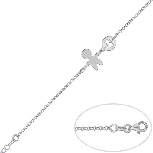 [AG165] PULSERA PLATA 925MM NIÑA + NIÑO