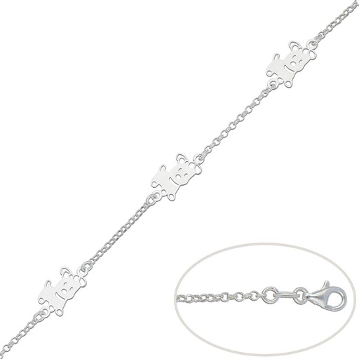 [AG169] PULSERA PLATA 925MM PERROS