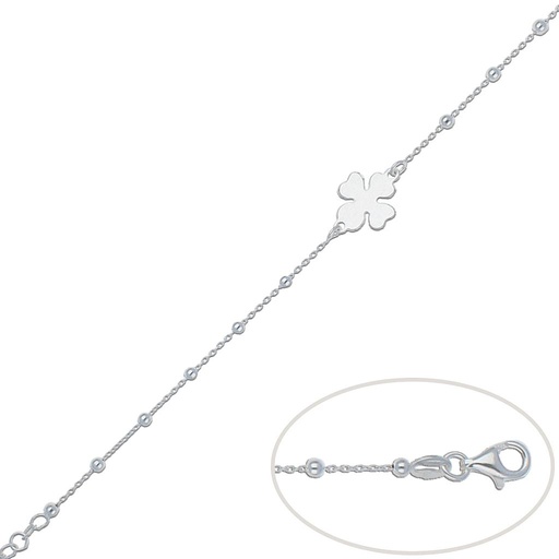 [AG171] PULSERA PLATA 925MM TREBOL + BOLAS