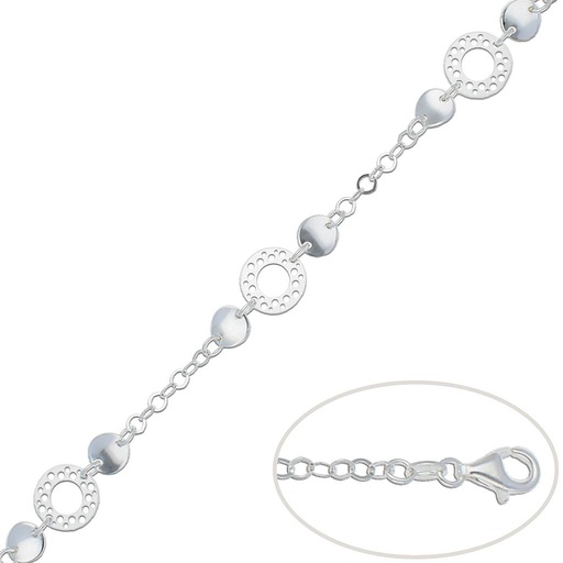 [AG174] PULSERA PLATA 925MM CIRCULOS