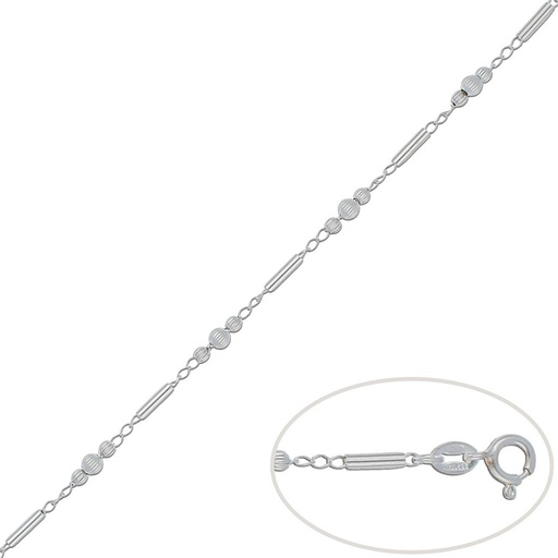 [AG179] PULSERA PLATA 925MM BOLAS + BARRAS