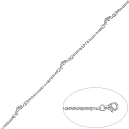 [AG186] PULSERA PLATA 925MM DELFINES