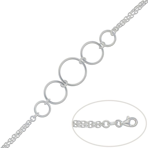 [AG197] PULSERA PLATA 925MM CIRCULOS