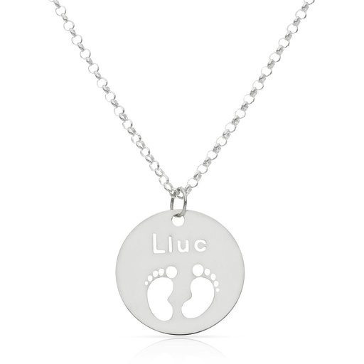 [AG2015] GARGANTILLA PLATA 925MM NOMBRE + PIES - 20MM