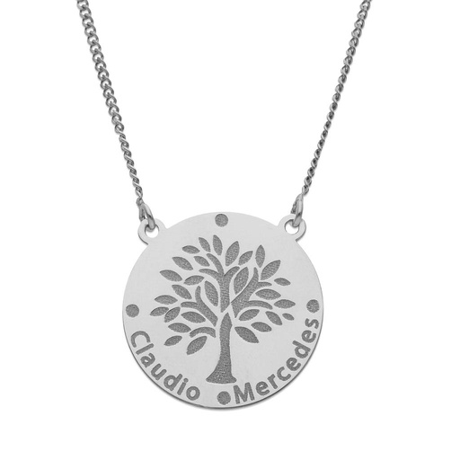 [AG2016] GARGANTILLA PLATA 925MM ARBOL VIDA - 20MM