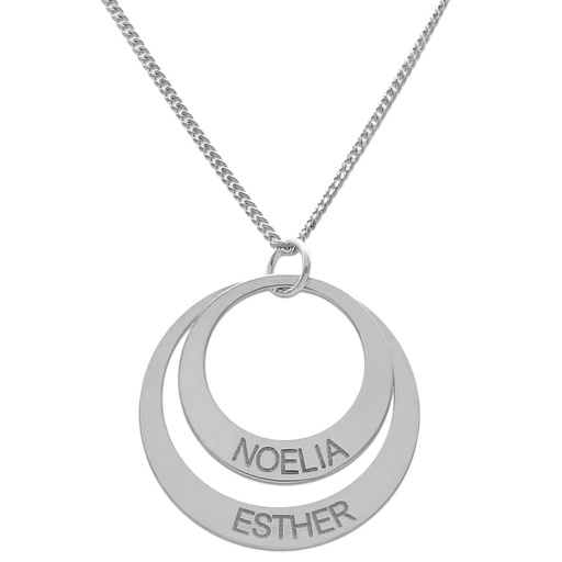 [AG2018] GARGANTILLA PLATA 925MM - 2 CIRCULOS - 26MM