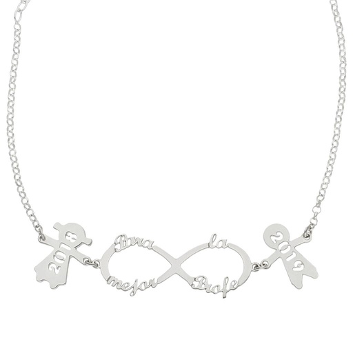[AG2031] GARGANTILLA PLATA 925MM INFINITO + NIÑOS
