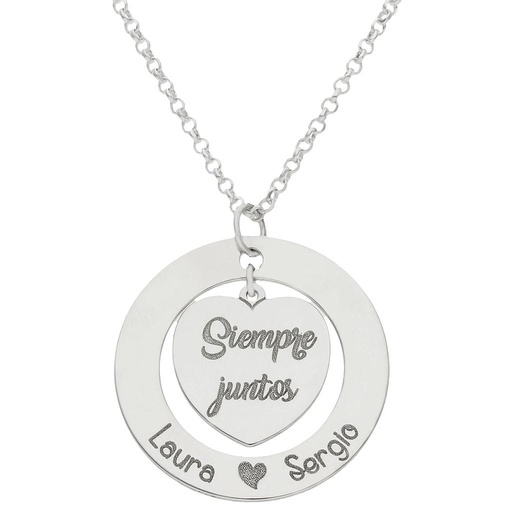 [AG2048] GARGANTILLA PLATA 925MM CERCO + CORAZON