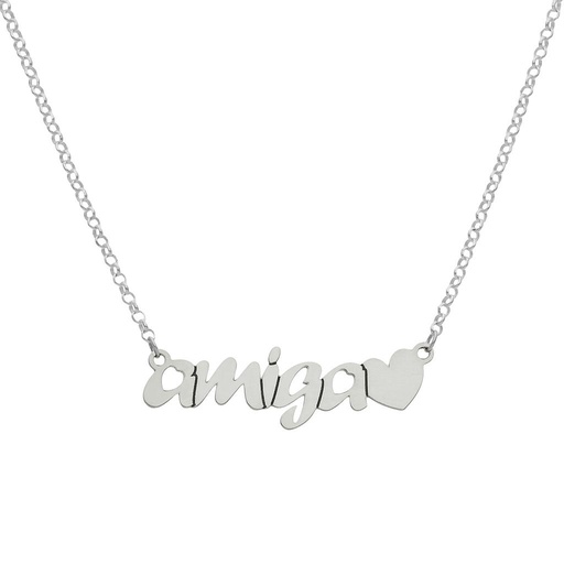 [AG2067] GARGANTILLA PLATA 925MM AMIGA + CORAZON