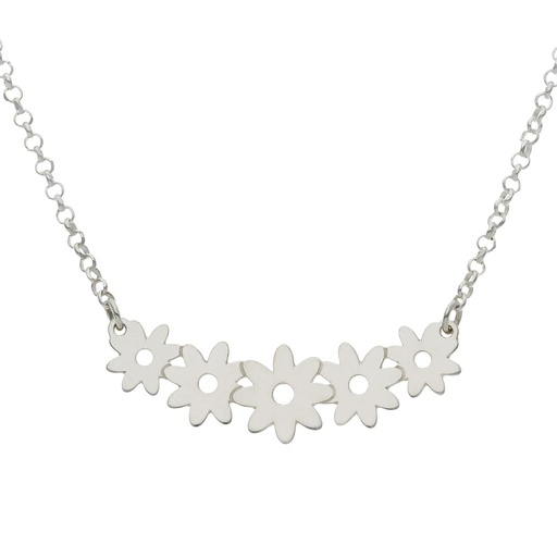 [AG2080] GARGANTILLA PLATA 925MM  MARGARITAS