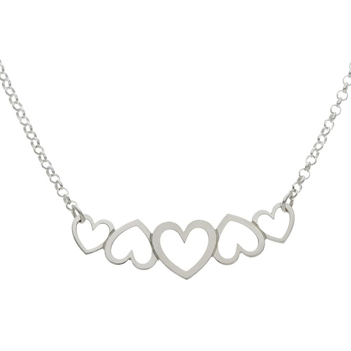 [AG2081] GARGANTILLA PLATA 925MM CORAZONES