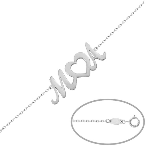 [AG220] PULSERA PLATA 925MM LETRAS + CORAZON