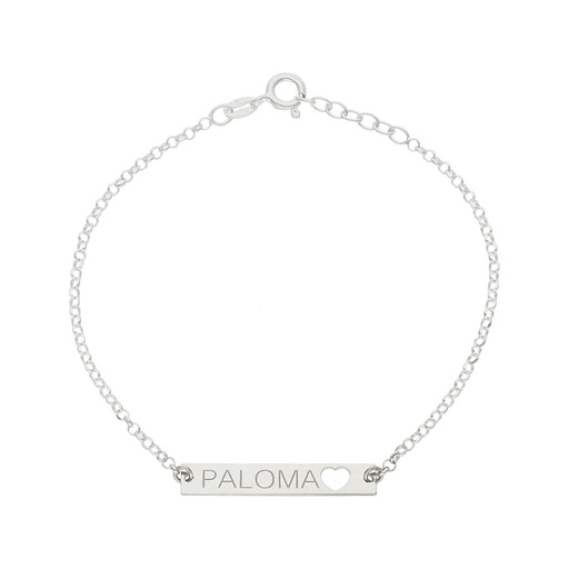 [AG228] PULSERA PLATA 925MM CHAPA + FRASE