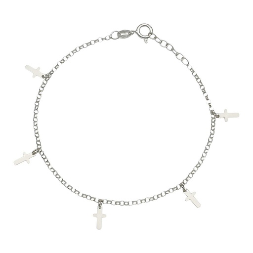 [AG259] PULSERA PLATA 925MM MINI CHARMS CRUCES