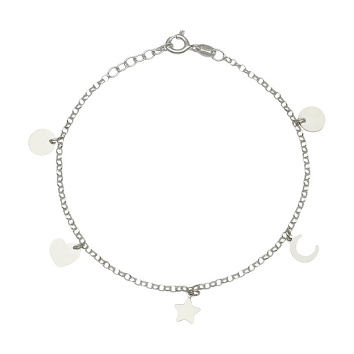 [AG276] TOBILLERA PLATA 925MM MINI CHARMS MIX