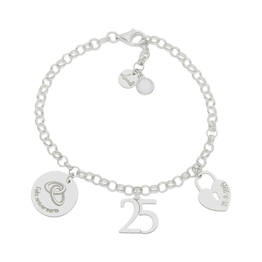 [AG3008] PULSERA MI HISTORIA PLATA 925MM ANIVERSARIO