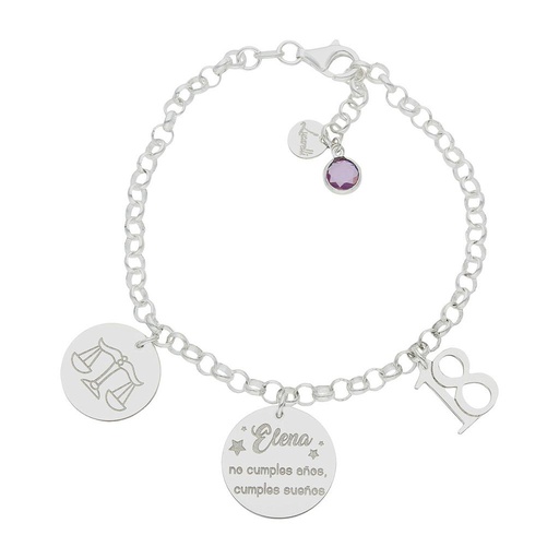 [AG3009] PULSERA MI HISTORIA PLATA 925MM CUMPLEAÑOS