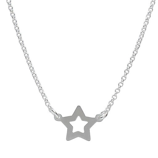 [AG368] GARGANTILLA PLATA 925MM ESTRELLA